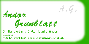 andor grunblatt business card